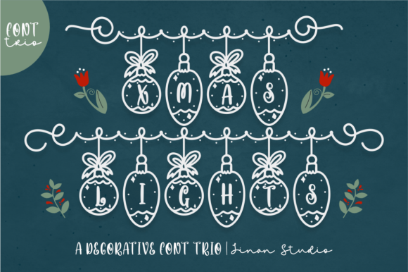 Xmas Lights Trio: A Decorative Font That Elevates Your Brand